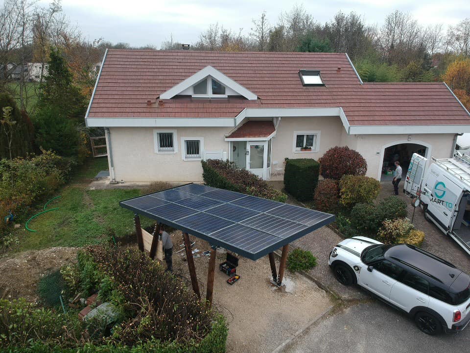 energies services france installation carport solaire photovoltaïque versonnex ain 3kw